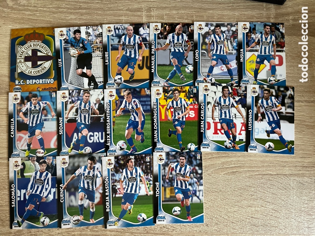 Cromos de f&uacute;tbol: DEPORTIVO DE A CORU&Ntilde;A MEGACRACKS MGK 2014 2015 14 15 EQUIPO CASI COMPLETO