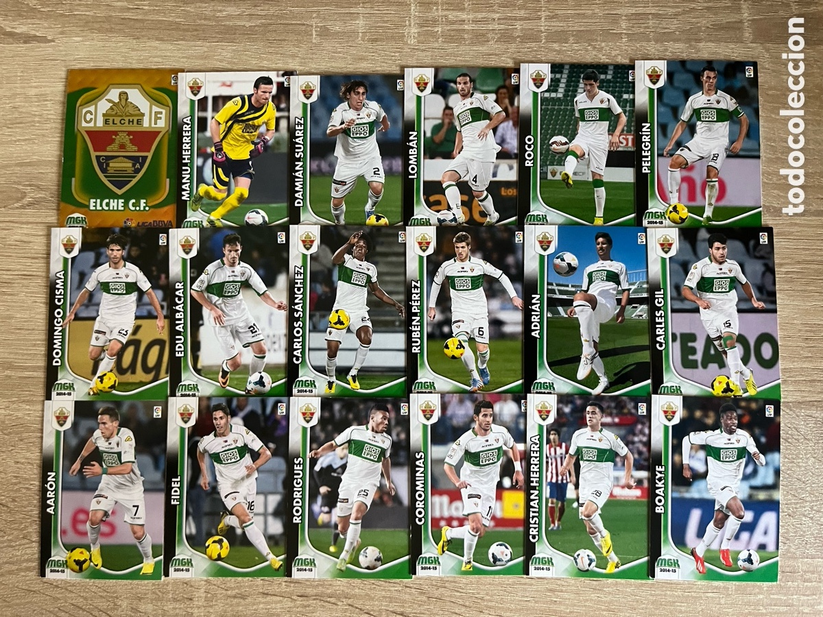 Cromos de f&uacute;tbol: ELCHE MEGACRACKS MGK 2014 2015 14 15 EQUIPO COMPLETO