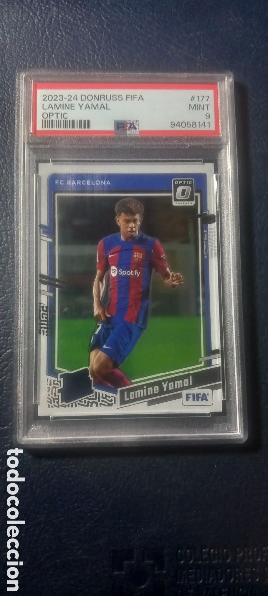 Cromos de f&uacute;tbol: Lamine Yamal ROOKIE DONRUSS OPTIC PSA 9