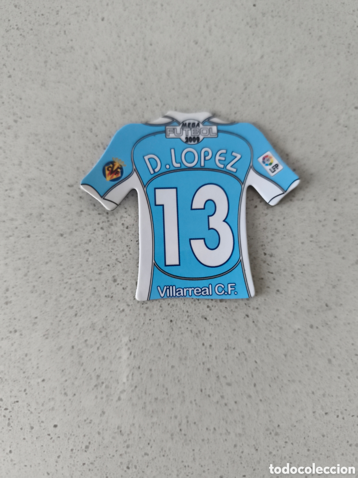 Figurine di Calcio: CAMISETA IMAN NUMERO 13 D. LOPEZ VILLARREAL. MEGA FUTBOL MAGNETS 2008-2009