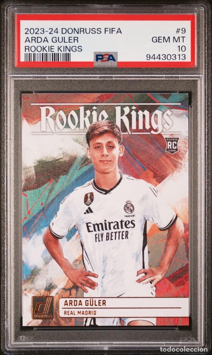 Cromos de f&uacute;tbol: Arda Guler #9 Real Madrid Panini Donruss Fifa Rookie Kings 2023 24 PSA 10