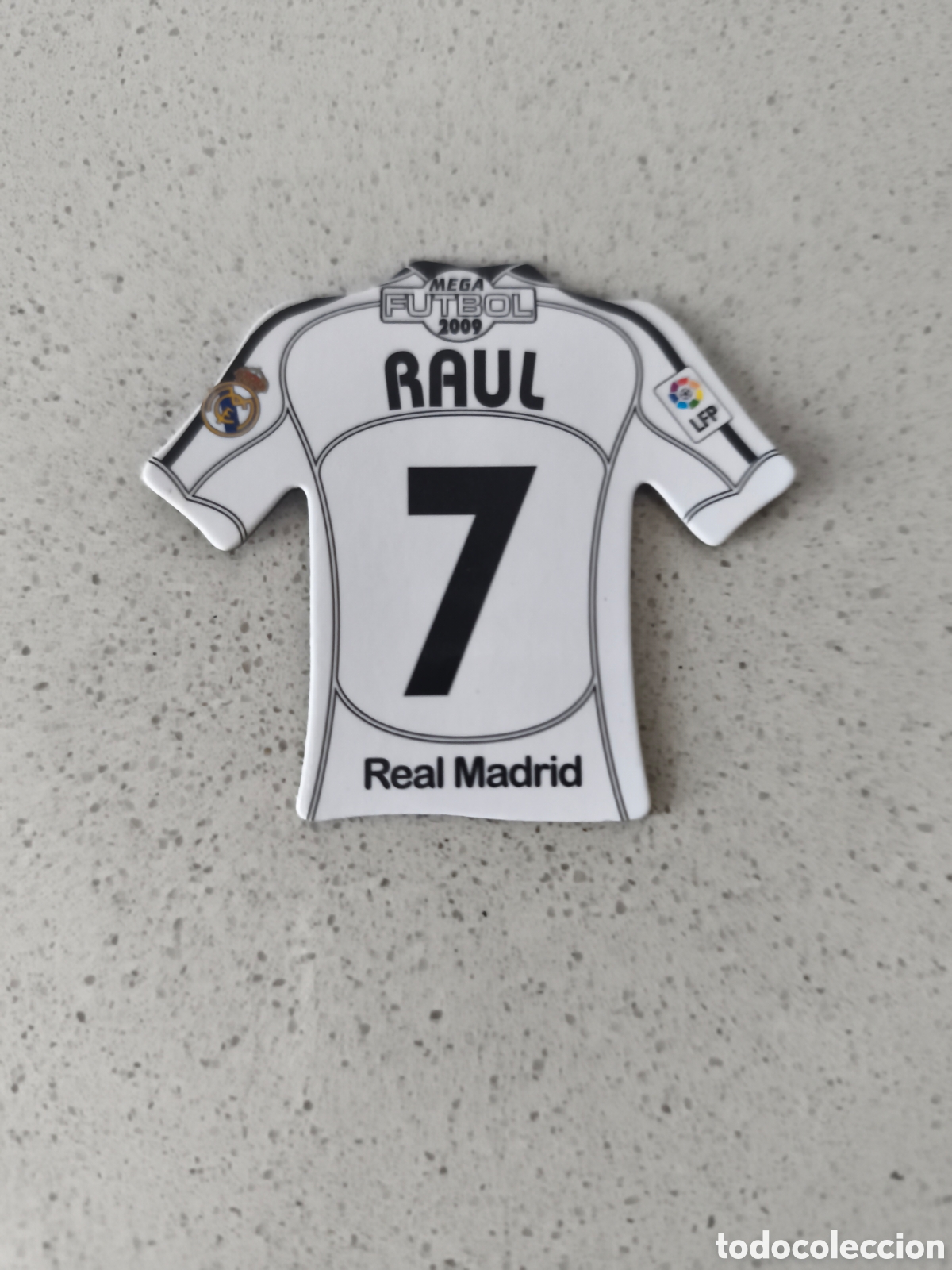 Cromos de f&uacute;tbol: CAMISETA IMAN NUMERO 7 RAUL REAL MADRID. MEGA FUTBOL MAGNETS 2008-2009