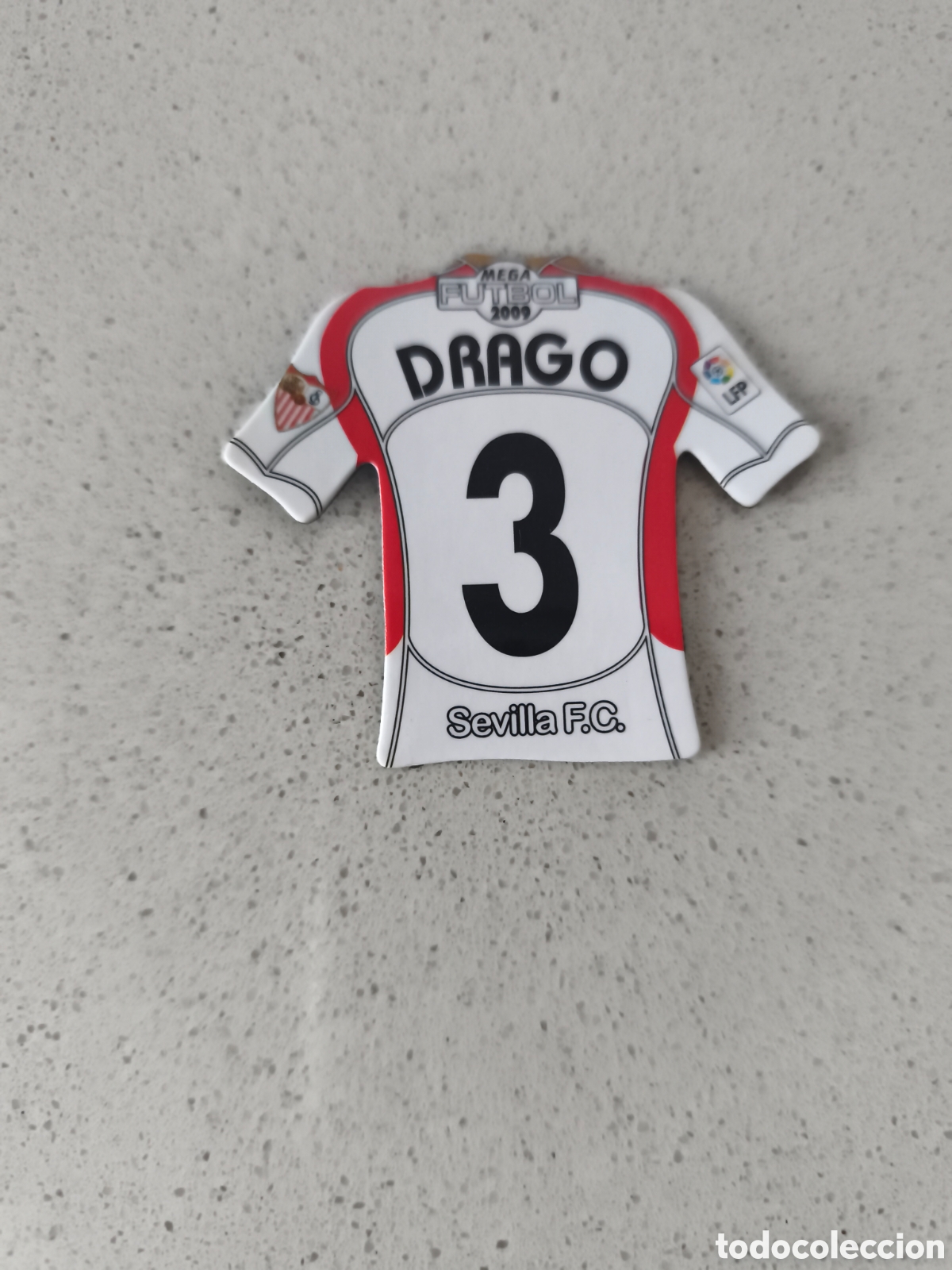 Cromos de f&uacute;tbol: CAMISETA IMAN NUMERO 3 DRAGO SEVILLA. MEGA FUTBOL MAGNETS 2008-2009
