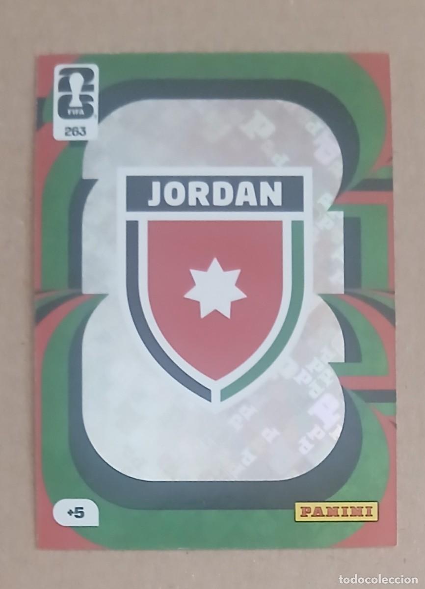 Cromos de f&uacute;tbol: CROMO n&ordm; 263 ESCUDO JORDANIA ADRENALYN XL FIFA WORLD CUP 2026 DE PANINI. Nuevo.