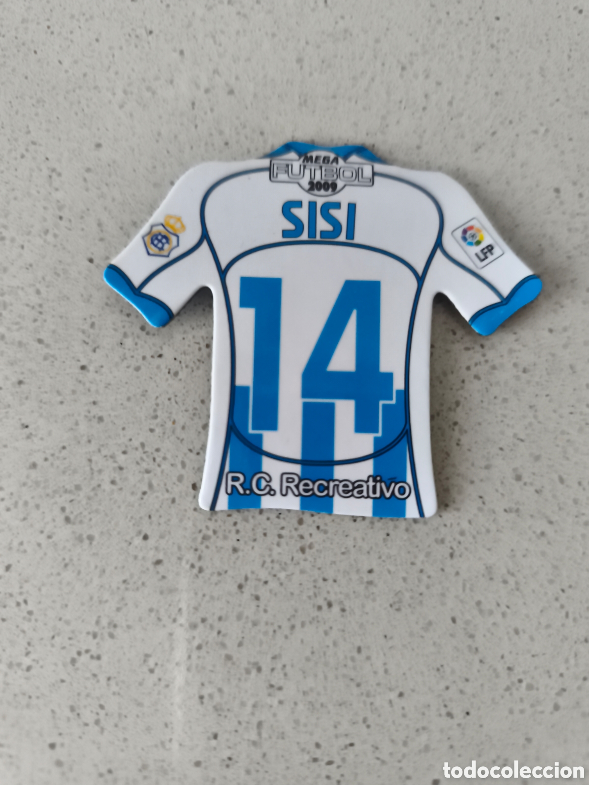 Fu&szlig;ball-Sticker: CAMISETA IMAN NUMERO 14 SISI RECREATIVO HUELVA. MEGA FUTBOL MAGNETS 2008-2009