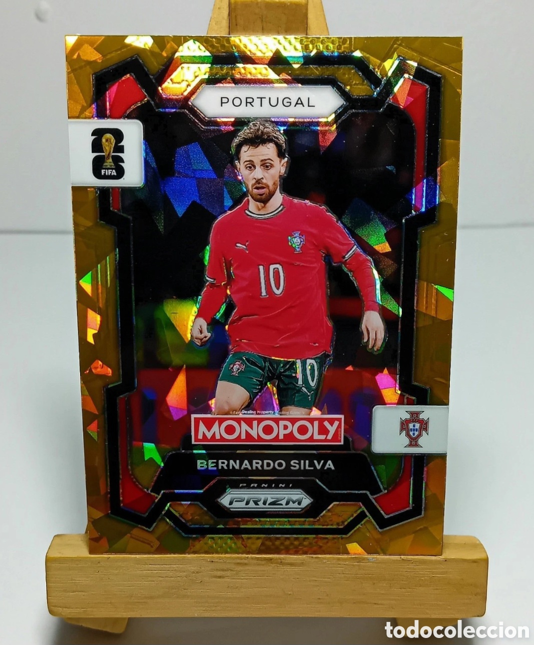 Fu&szlig;ball-Sticker: BERNARDO SILVA 2026 PORTUGAL MONOPOLY GOLD CRACKED ICE PRIZM PANINI.