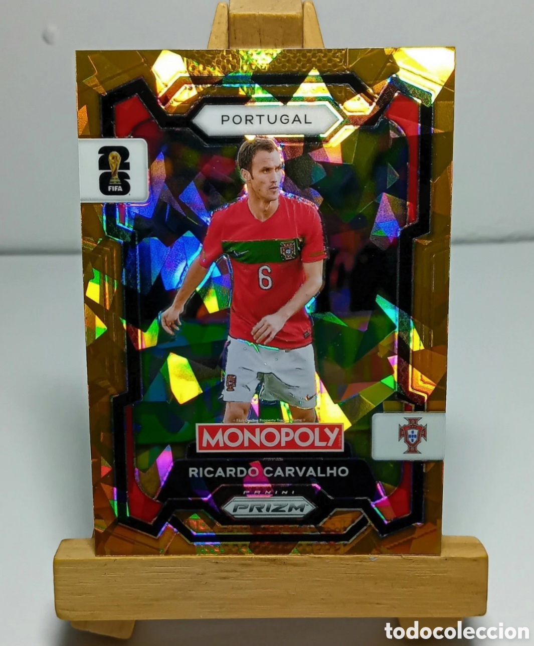 Fu&szlig;ball-Sticker: RICARDO CARVALHO 2026 PORTUGAL MONOPOLY GOLD CRACKED ICE PRIZM PANINI.