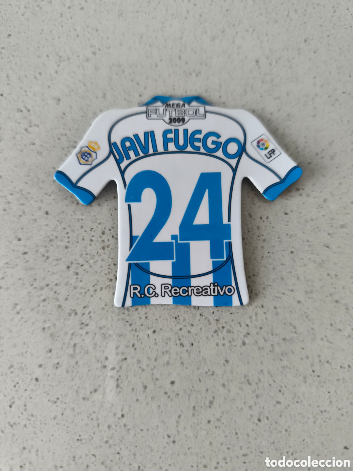 Fu&szlig;ball-Sticker: CAMISETA IMAN NUMERO 24 J. FUEGO RECREATIVO HUELVA. MEGA FUTBOL MAGNETS 2008-2009