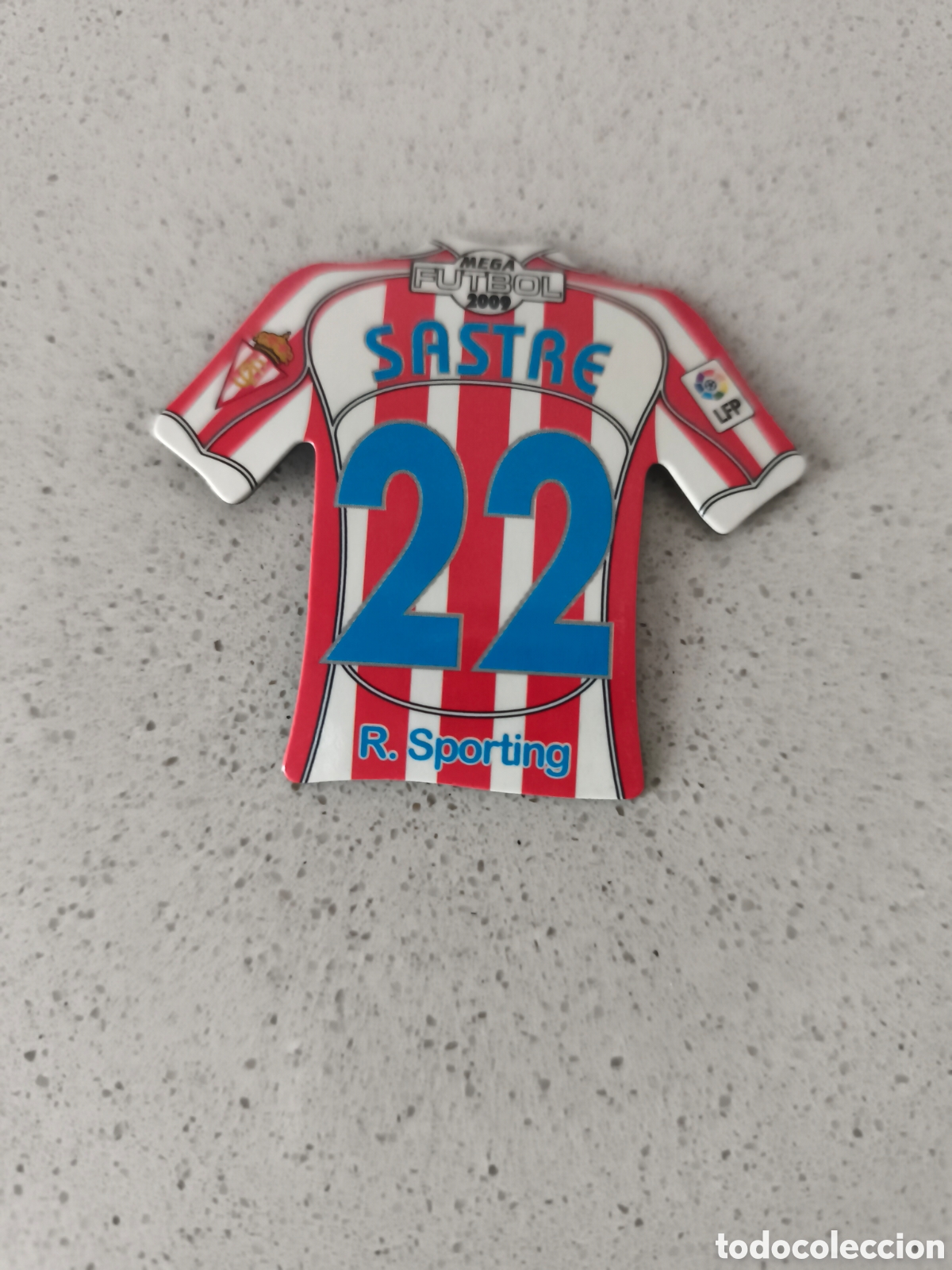 Fu&szlig;ball-Sticker: CAMISETA IMAN NUMERO 22 SASTRE SPORTING GIJON. MEGA FUTBOL MAGNETS 2008-2009