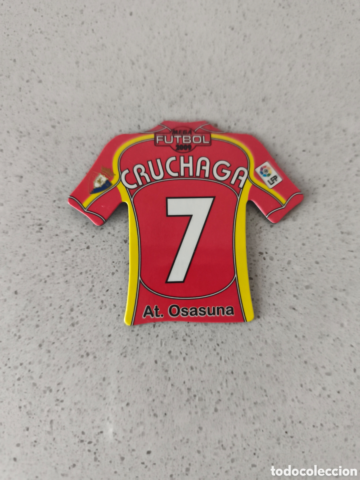 Cromos de f&uacute;tbol: CAMISETA IMAN NUMERO 7 CRUCHAGA OSASUNA. MEGA FUTBOL MAGNETS 2008-2009