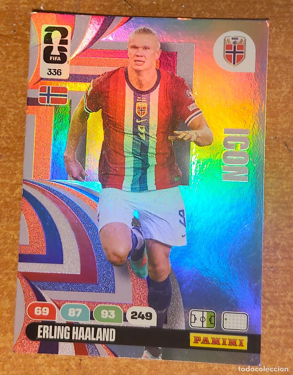 Cromos de f&uacute;tbol: Erling Haaland Icon Noruega - Panini n&ordm; 336 colecci&oacute;n oficial Adrenalyn XL Fifa World Cup 2026