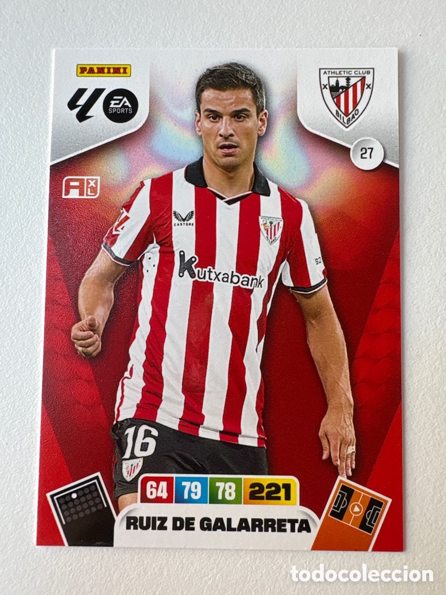 Fu&szlig;ball-Sticker: Carta Ruiz De Galarreta Athletic Club de Bilbao 27 Adrenalyn 2025-26
