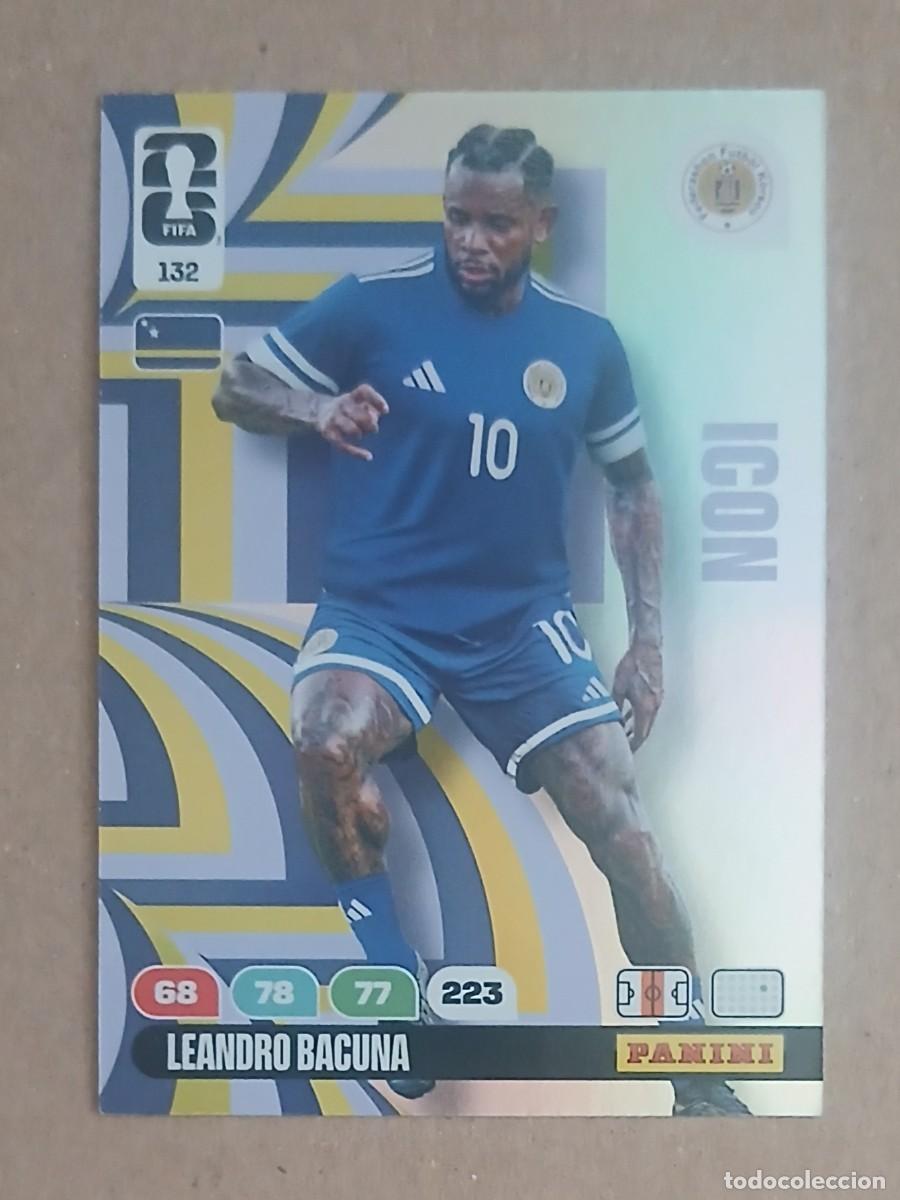 Cromos de f&uacute;tbol: CROMO n&ordm; 132 LEANDRO BACUNA CURA&Ccedil;AO ICON ADRENALYN XL FIFA WORLD CUP 2026 DE PANINI. Nuevo.