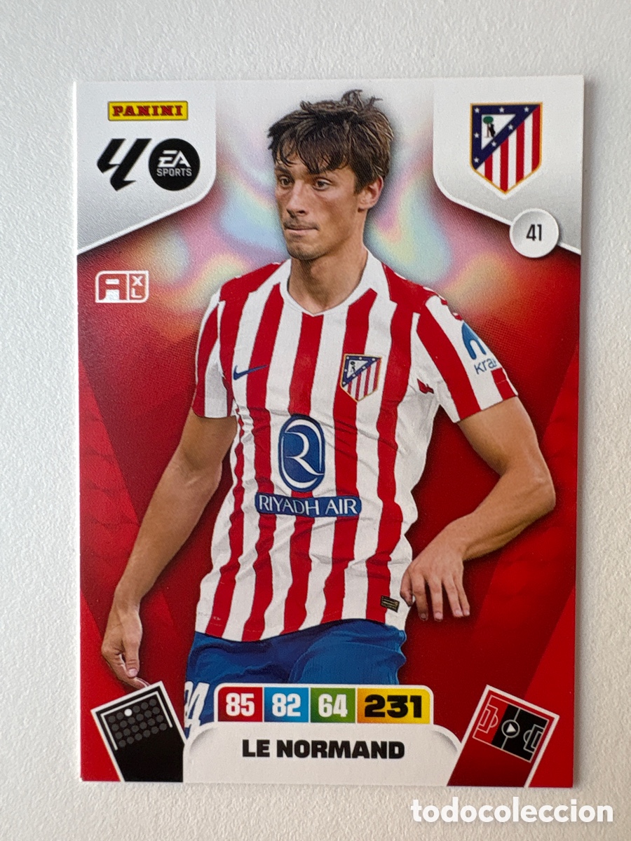 Cromos de f&uacute;tbol: Carta Le Normand Atl&eacute;tico de Madrid 41 Adrenalyn 2025-26