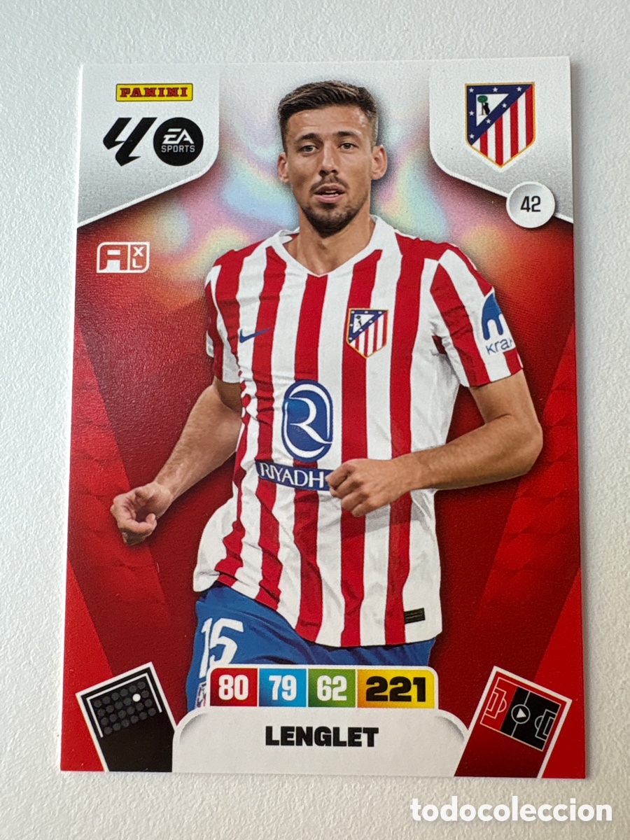 Cromos de f&uacute;tbol: Carta Lenglet Atl&eacute;tico de Madrid Adrenalyn 2025-26