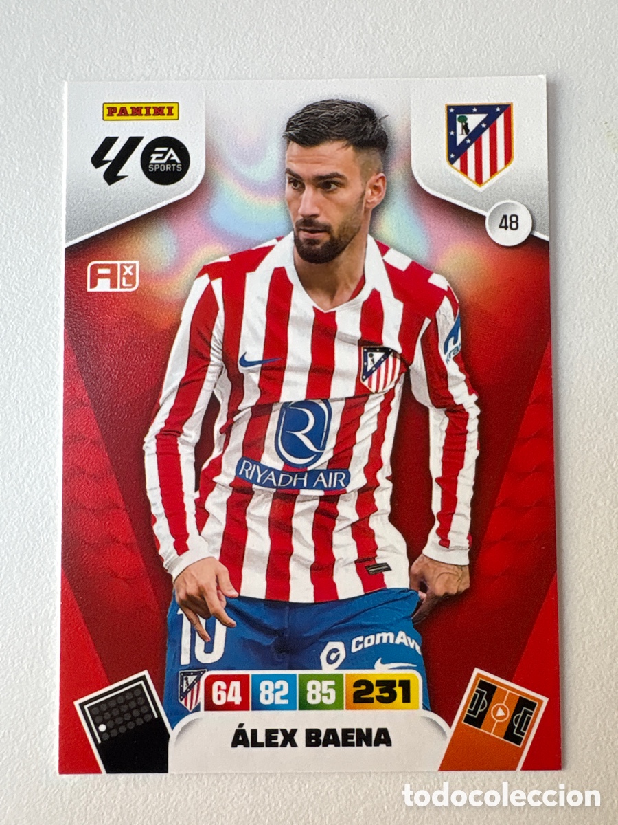 Cromos de f&uacute;tbol: Carta &Aacute;lex Baena Atl&eacute;tico de Madrid 48 Adrenalyn 2025-26