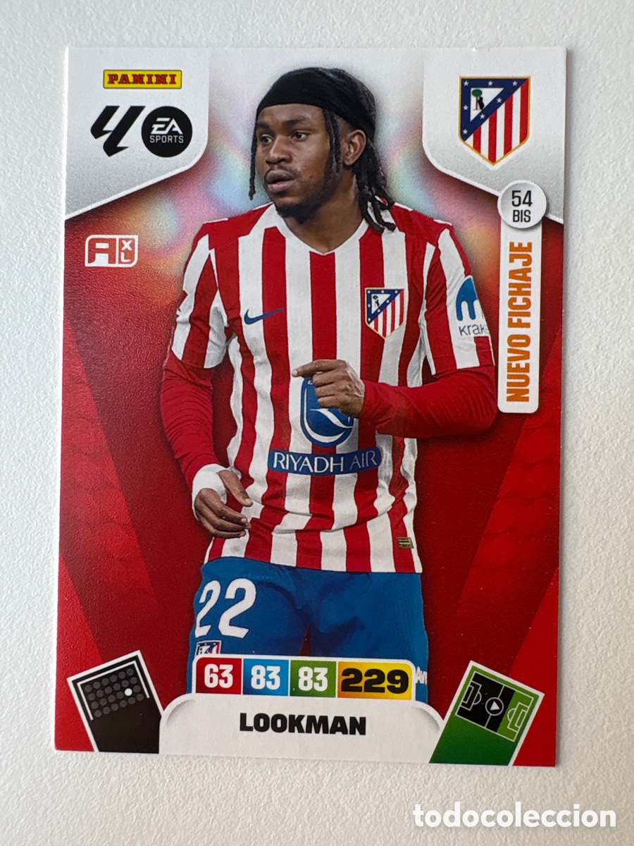 Fu&szlig;ball-Sticker: Carta Lookman Nuevo Fichaje Atl&eacute;tico de Madrid 54bis Adrenalyn 2025-26