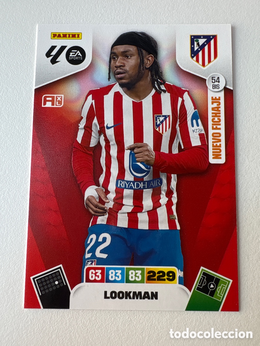 Fu&szlig;ball-Sticker: Carta Lookman Nuevo Fichaje Atl&eacute;tico de Madrid 54bis Adrenalyn 2025-26