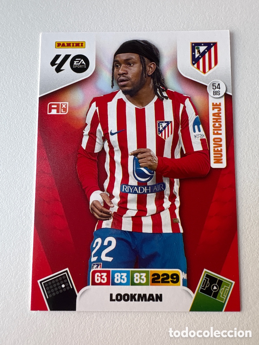 Fu&szlig;ball-Sticker: Carta Lookman Nuevo Fichaje Atl&eacute;tico de Madrid Adrenalyn 2025-26