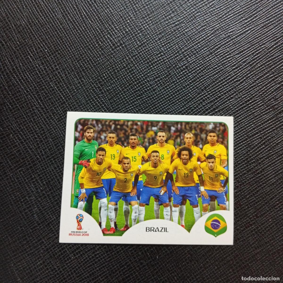 Cromos de f&uacute;tbol: 353 ALINEACION BRASIL PANINI MUNDIAL RUSIA 2018 CROMO FUTBOL 18 - SIN PEGAR - CJ2