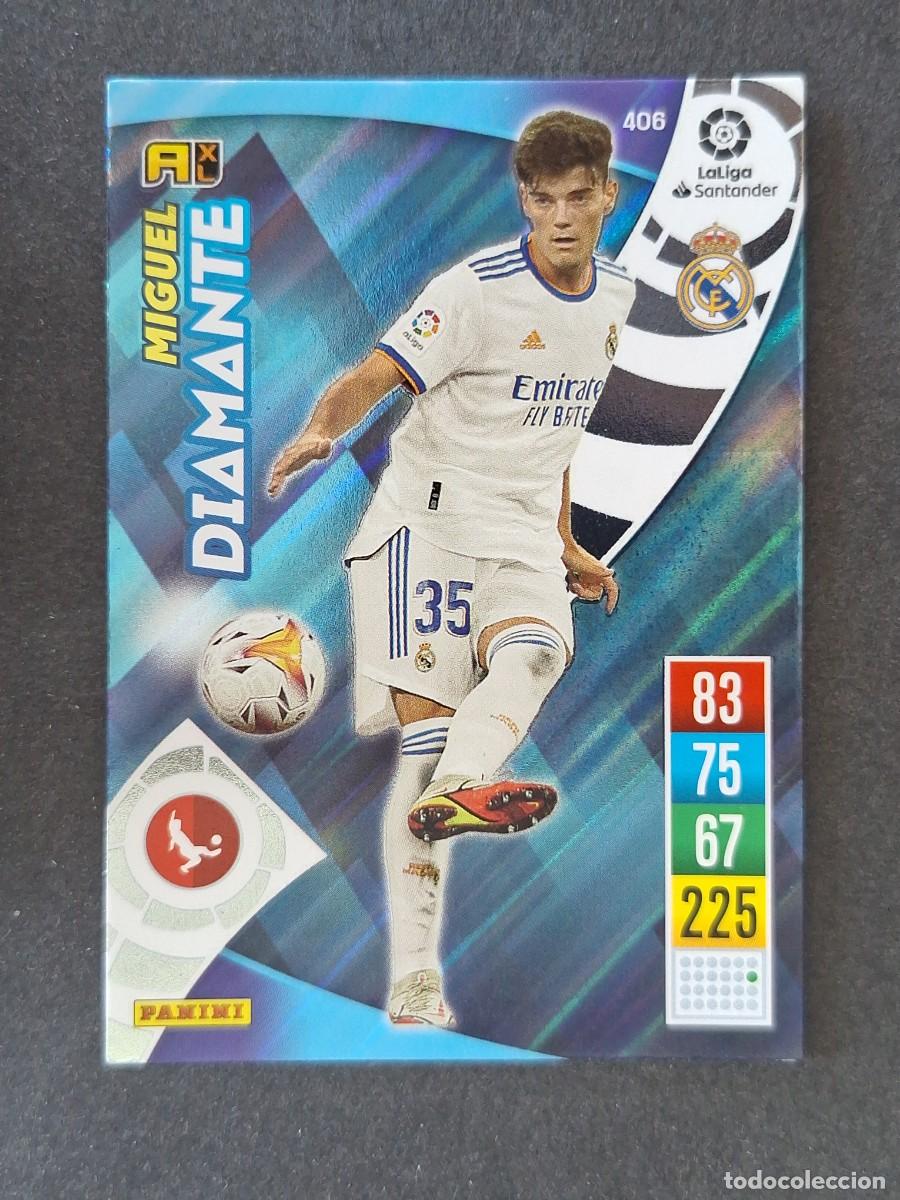 Cromos de f&uacute;tbol: MIGUEL REAL MADRID DIAMANTE 406 PANINI ADRENALYN XL 2021 2022 21 22