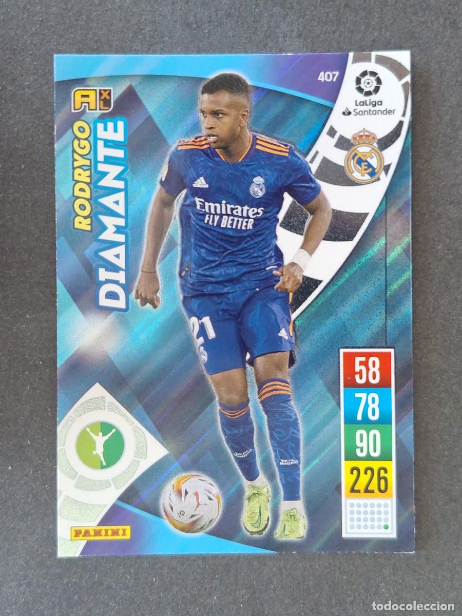 Cromos de f&uacute;tbol: RODRYGO REAL MADRID DIAMANTE 407 PANINI ADRENALYN XL 2021 2022 21 22
