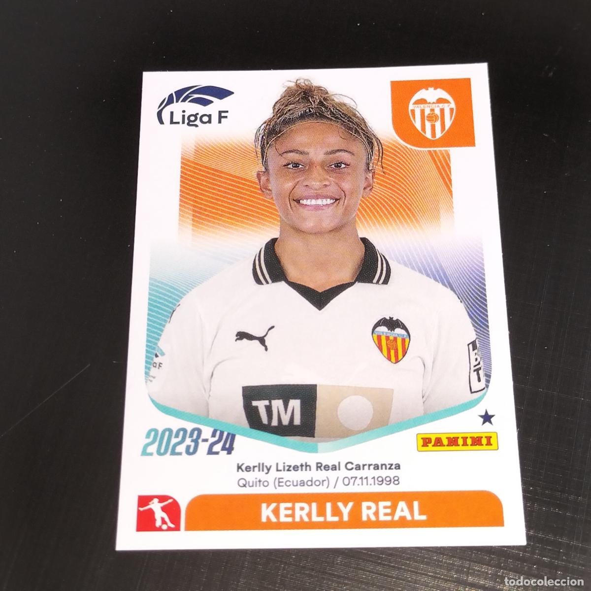 Cromos de f&uacute;tbol: N&ordm; 286 KERLLY REAL VALENCIA CROMOS LIGA F FEMENINA PANINI 2023 2024 23 24