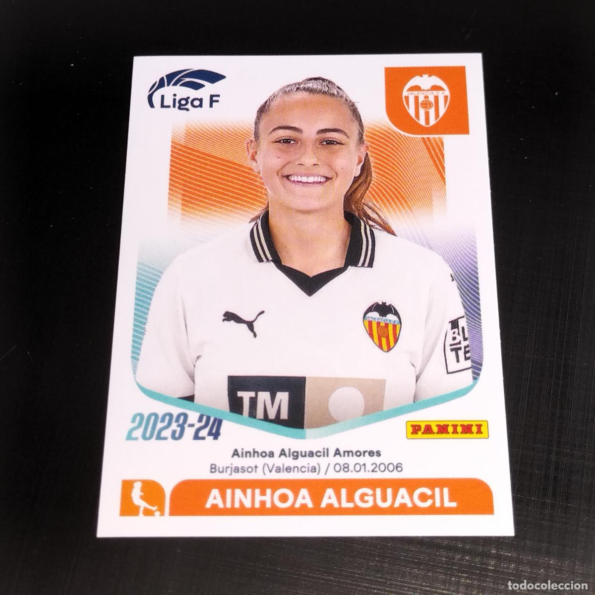 Cromos de f&uacute;tbol: N&ordm; 296 AINHOA ALGUACIL VALENCIA CROMOS LIGA F FEMENINA PANINI 2023 2024 23 24