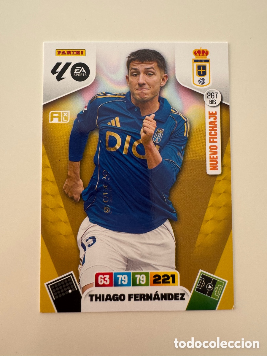 Figurine di Calcio: PANINI ADRENALYN XL LIGA 2025-2026 25-26 &ndash; Thiago Fern&aacute;ndez Real Oviedo N&ordm; 267 BIS