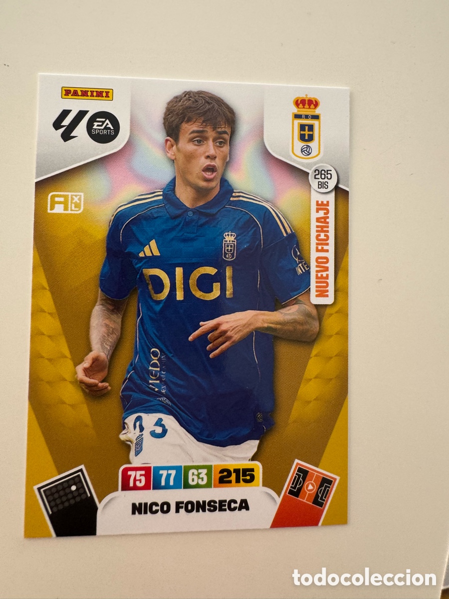 Cromos de Futebol: PANINI ADRENALYN XL LIGA 2025-2026 25-26 &ndash; Nicol&aacute;s Nico Fonseca Real Oviedo N&ordm; 265 BIS