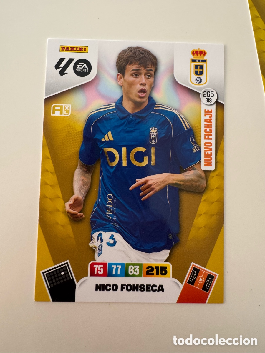 Cromos de Futebol: PANINI ADRENALYN XL LIGA 2025-2026 25-26 &ndash; Nicol&aacute;s Nico Fonseca Real Oviedo N&ordm; 265 BIS