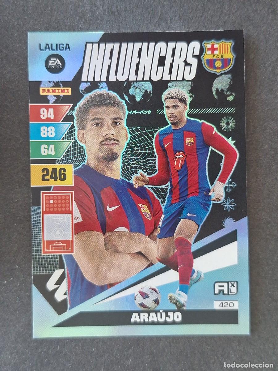 Football Stickers: ARAUJO F. C. BARCELONA INFLUENCERS 420 PANINI ADRENALYN XL 2023 2024 23 24