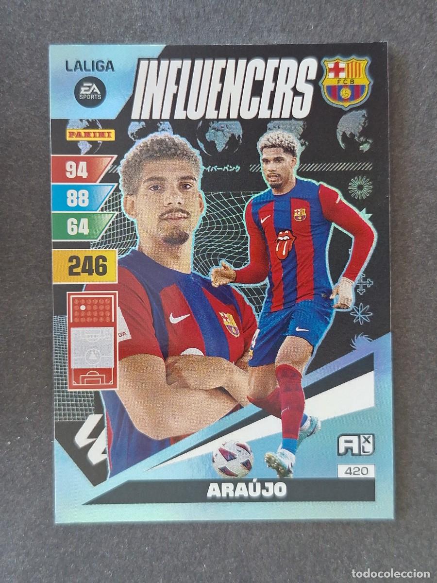 Football Stickers: ARAUJO F. C. BARCELONA INFLUENCERS 420 PANINI ADRENALYN XL 2023 2024 23 24