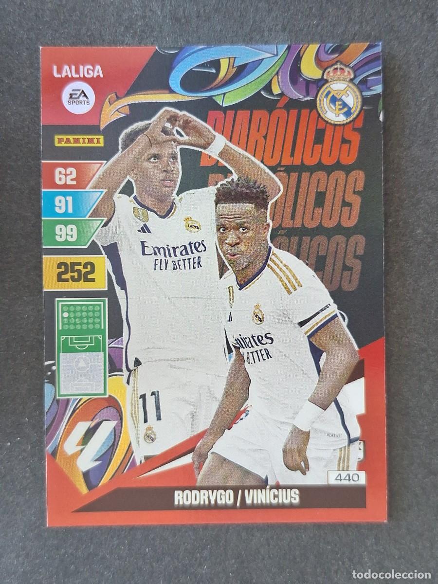 Cromos de f&uacute;tbol: RODRYGO - VINICIUS REAL MADRID DIABOLICOS 440 PANINI ADRENALYN XL 2023 2024 23 24