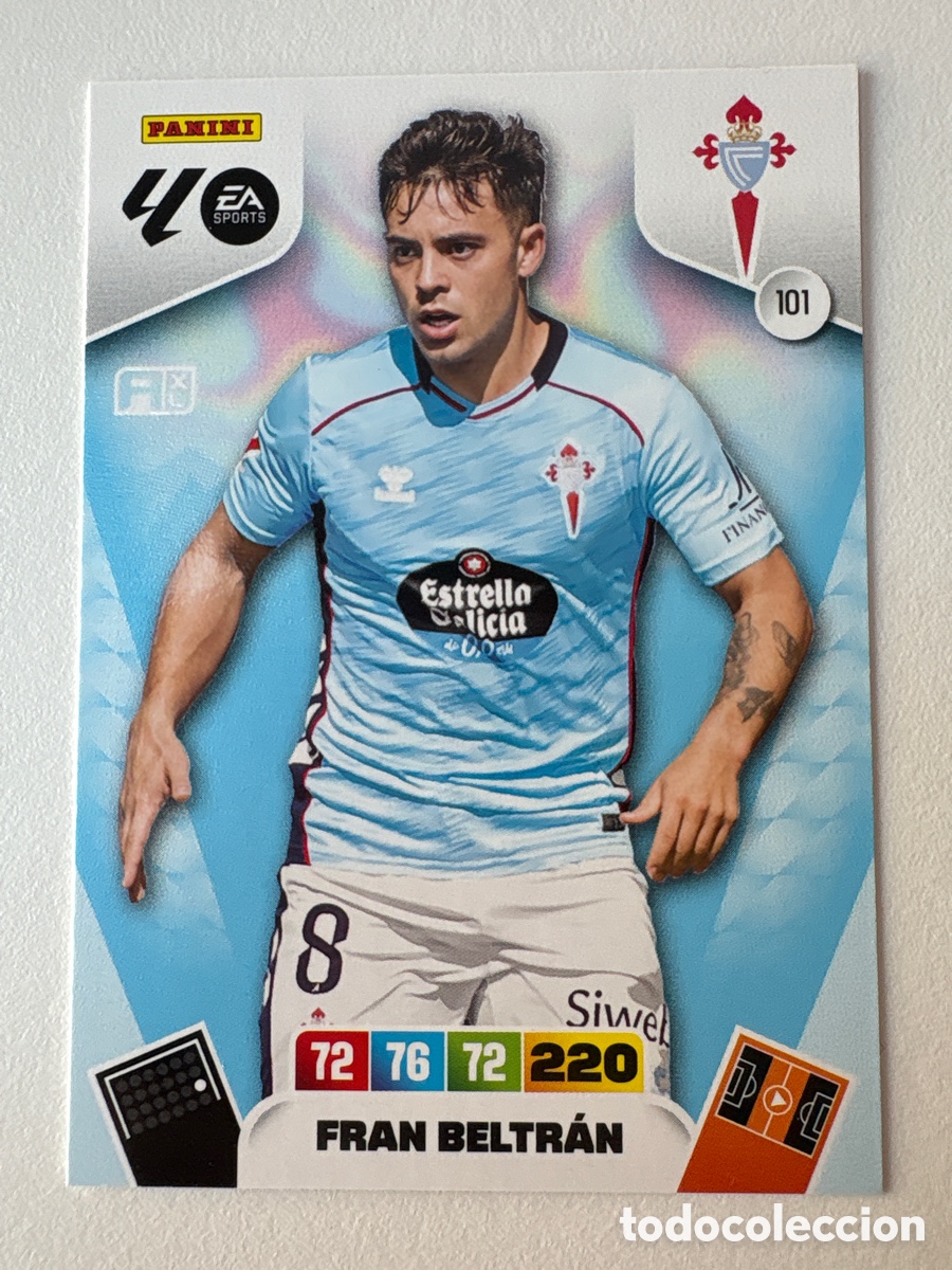 Cromos de f&uacute;tbol: Carta Fran Beltr&aacute;n Celta 101 Adrenalyn 2025-26