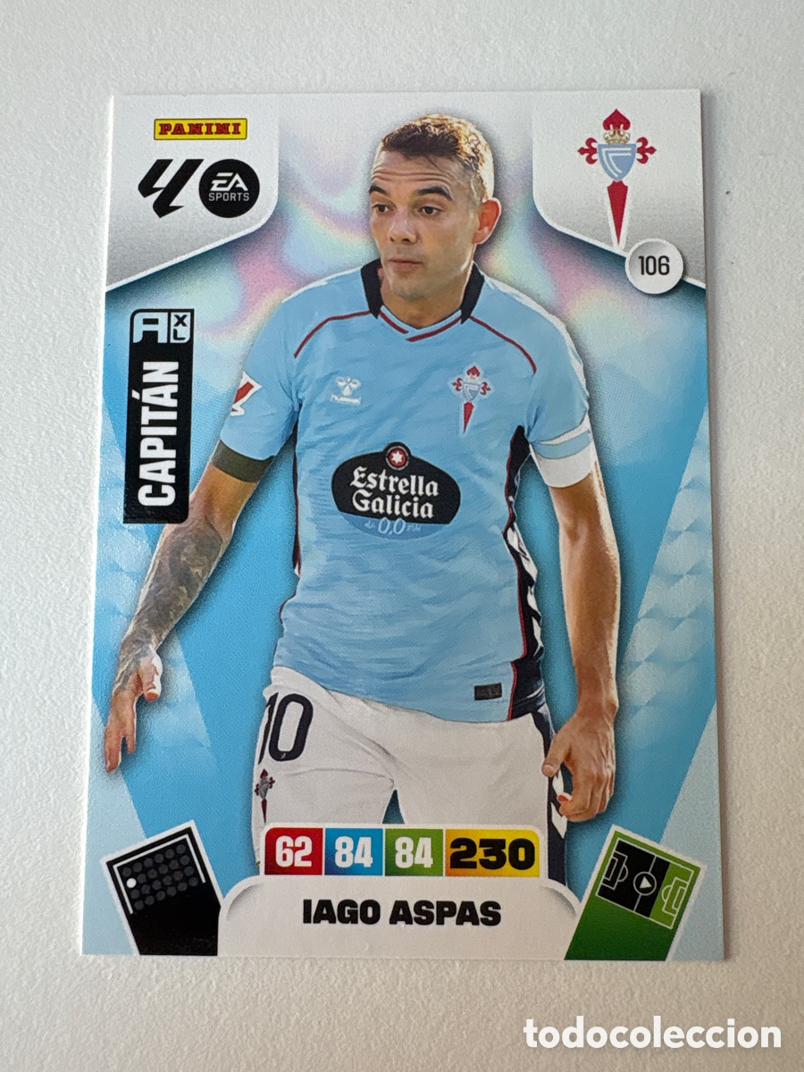 Cromos de f&uacute;tbol: Carta Iago Aspas Capit&aacute;n Celta 106 Adrenalyn 2025-26