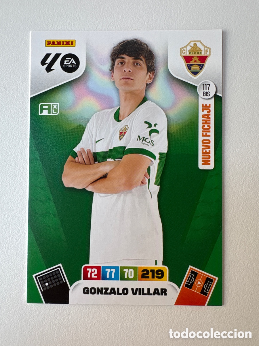 Cromos de f&uacute;tbol: Carta Gonzalo Villar Nuevo Fichaje Elche 117bis Adrenalyn 2025-26