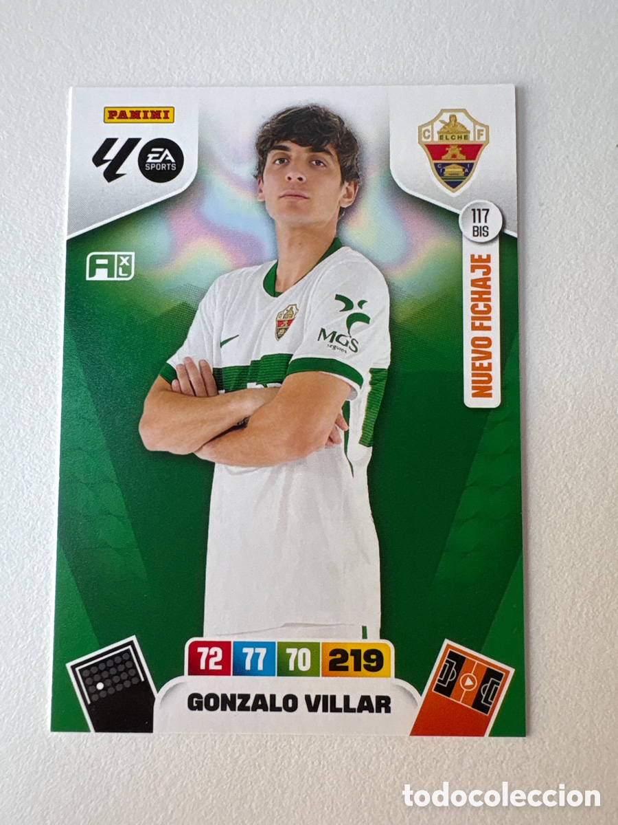 Cromos de f&uacute;tbol: Carta Gonzalo Villar Nuevo Fichaje Elche 117bis Adrenalyn 2025-26