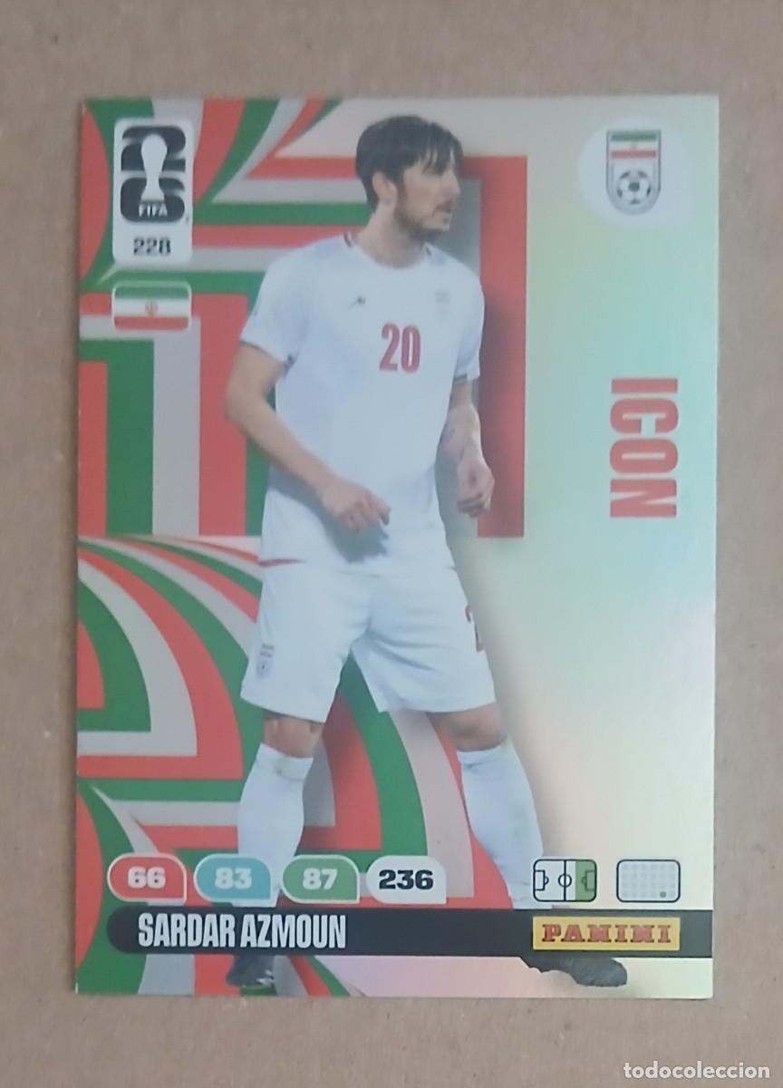 Cromos de f&uacute;tbol: CROMO n&ordm; 228 SARDAR AZMOUN IR&Aacute;N ICON ADRENALYN XL FIFA WORLD CUP 2026 DE PANINI. Nuevo.