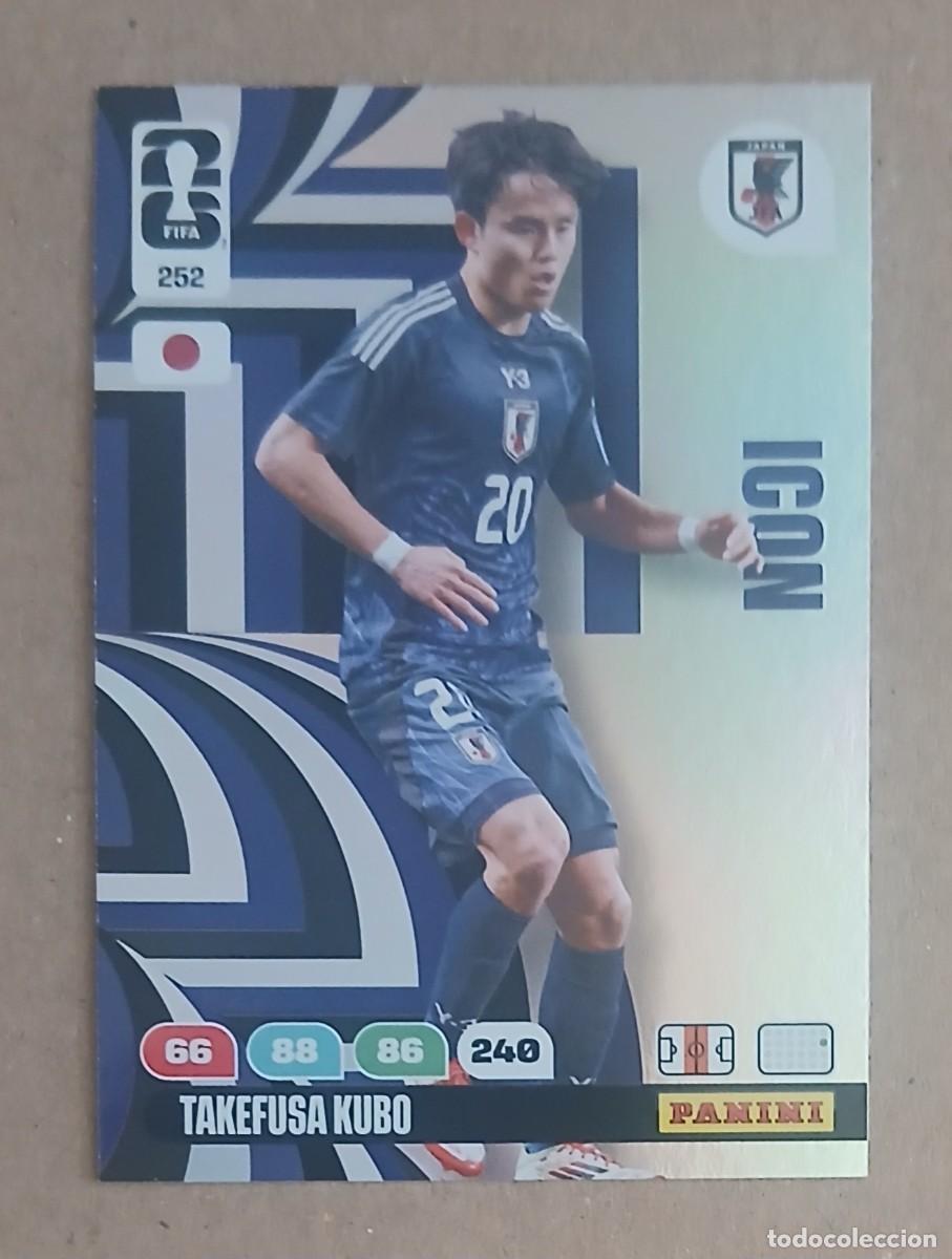 Cartes &agrave; collectionner de Football: CROMO n&ordm; 252 TAKEFUSA KUBO JAP&Oacute;N ICON ADRENALYN XL FIFA WORLD CUP 2026 DE PANINI. Nuevo.