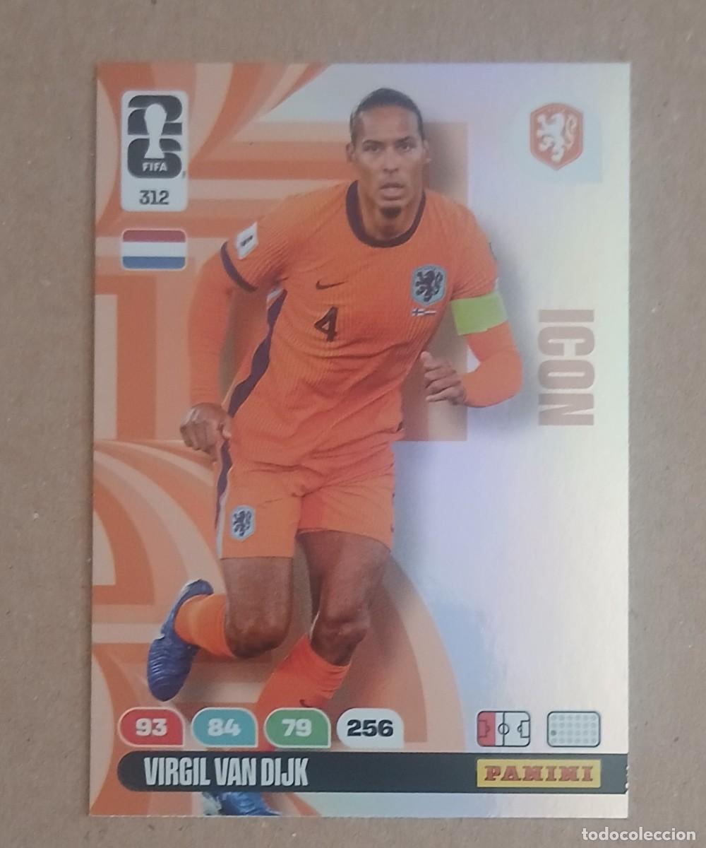 Football Stickers: CROMO n&ordm; 312 VIRGIL VAN DIJK HOLANDA ICON ADRENALYN XL FIFA WORLD CUP 2026 DE PANINI. Nuevo.