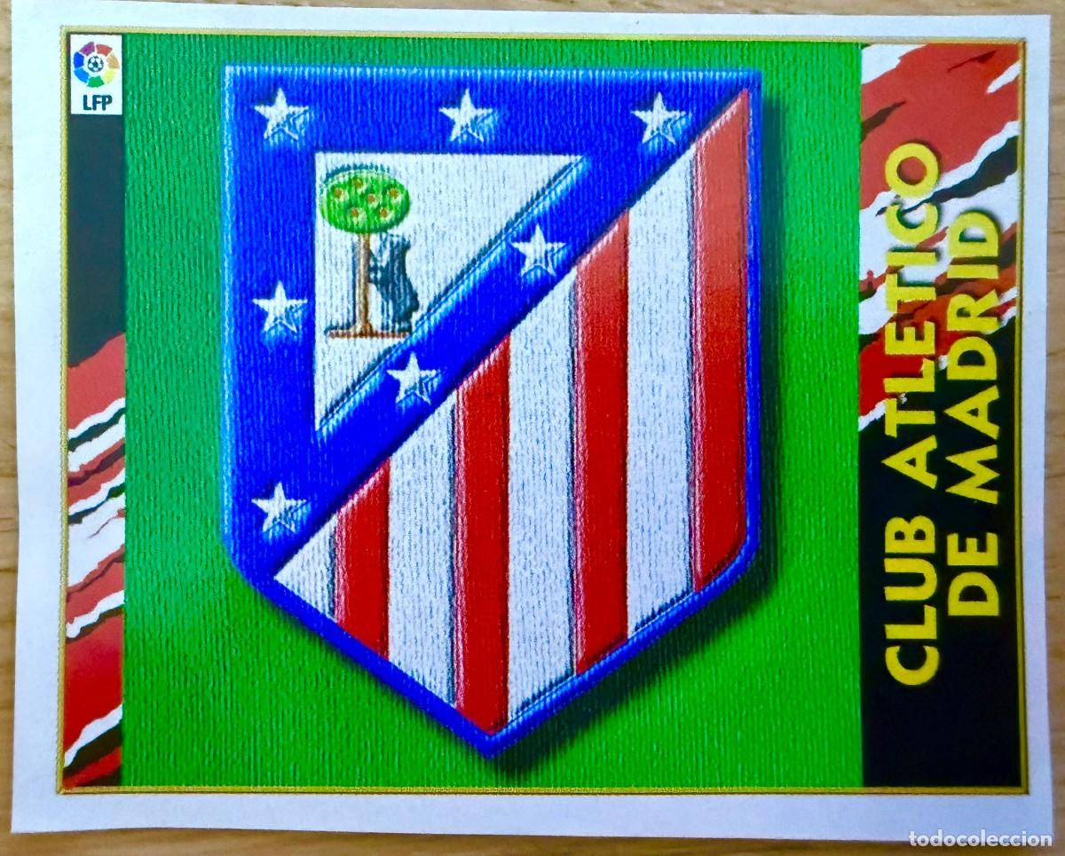 Cromos de f&uacute;tbol: ESCUDO ATLETICO MADRID 97 98 1997 1998 LIGA EDICIONES ESTE RECORTADO STICKER