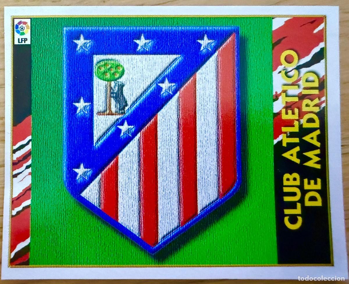 Cromos de f&uacute;tbol: ESCUDO ATLETICO MADRID 97 98 1997 1998 LIGA EDICIONES ESTE RECORTADO STICKER