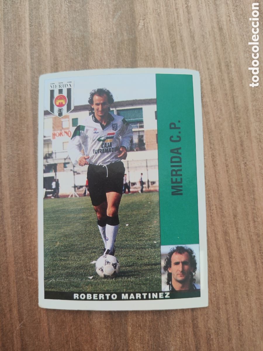Cromos de f&uacute;tbol: Panini 95 96 sin pegar M&eacute;rida Roberto Mart&iacute;nez baja