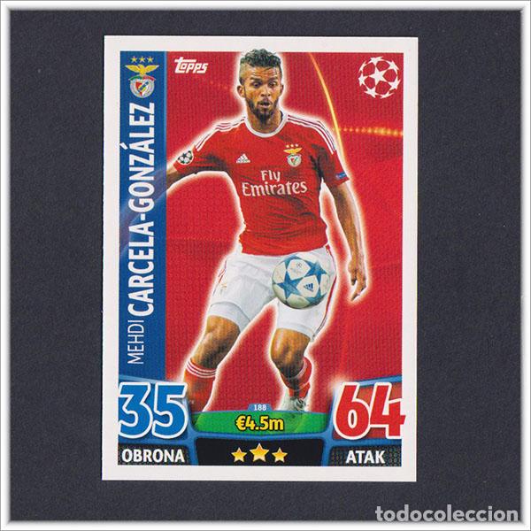 Cromos de f&uacute;tbol: TOPPS MATCH ATTAX 2015 2016 15 16 CARCELA 188 BENFICA UEFA CHAMPIONS LEAGUE ALBUM COLECCI&Oacute;N