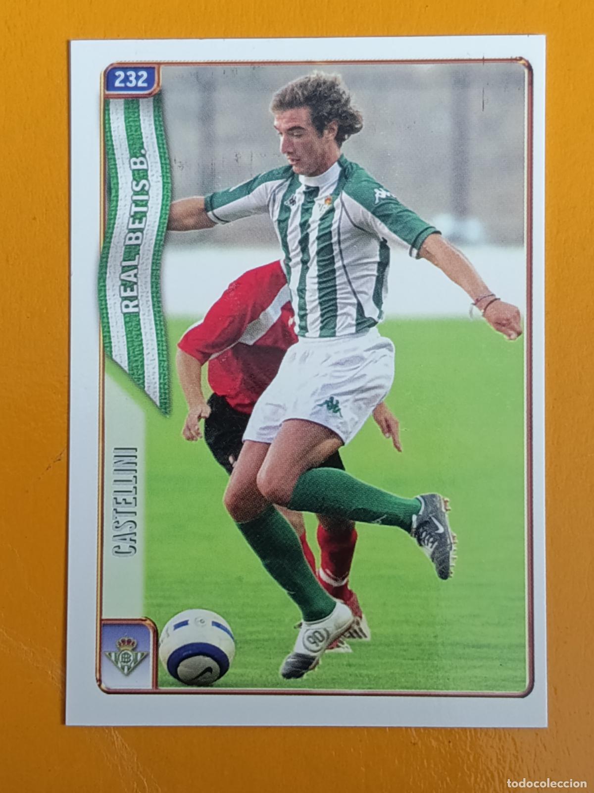 Football Stickers: 232 CASTELLINI. REAL BETIS. LAS FICHAS DE LA LIGA 2005. MUNDICROMO