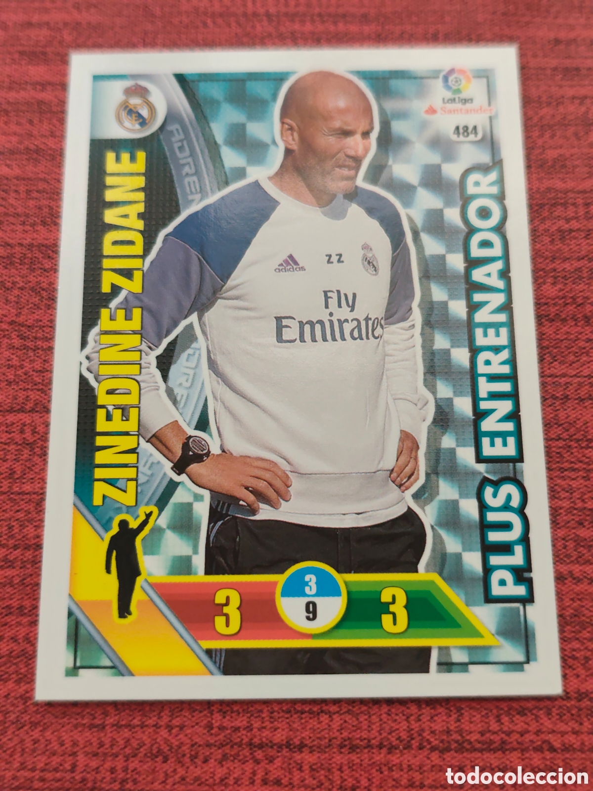 Cromos de Futebol: PLUS ENTRENADOR 484 ZIDANE REAL MADRID ADRENALYN XL LIGA 2016 2017