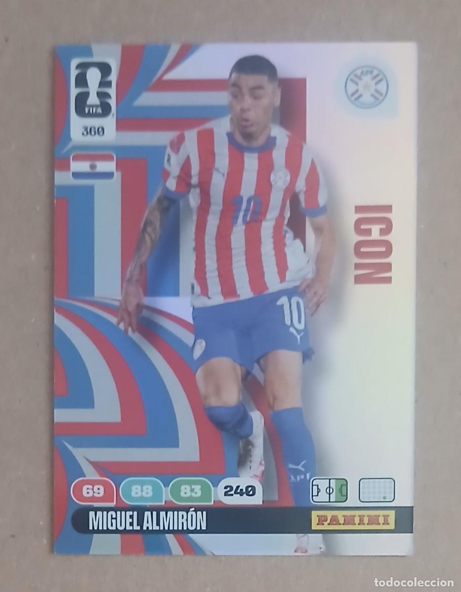Cromos de f&uacute;tbol: CROMO n&ordm; 360 MIGUEL ALMIR&Oacute;N PARAGUAY ICON ADRENALYN XL FIFA WORLD CUP 2026 DE PANINI. Nuevo.