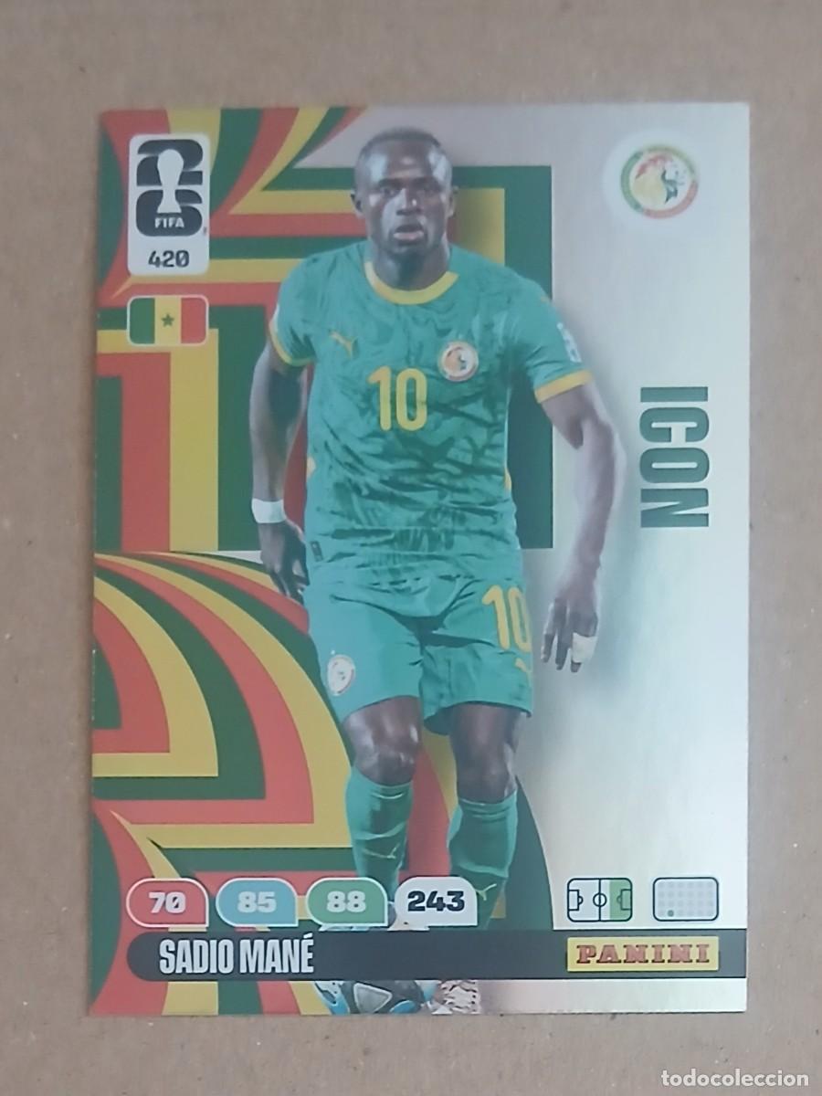 Cromos de Futebol: CROMO n&ordm; 420 SADIO MAN&Eacute; SENEGAL ICON ADRENALYN XL FIFA WORLD CUP 2026 DE PANINI. Nuevo.