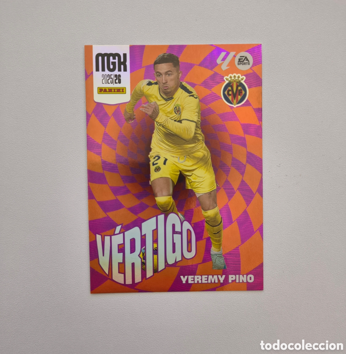 Cromos de f&uacute;tbol: LALIGA MEGACRACKS 2025 2026 EA SPORTS 25 26 ALBUM PANINI LALIGA V&Eacute;RTIGO N 387 YEREMI PINO VILLARREAL